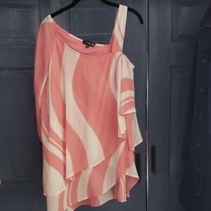 Antthony Pink and Cream Chiffon Blouse